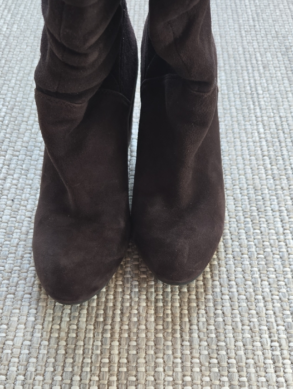 Nine West Chocolate Brown Shiryl Suede Boots Size 6.5 - Picture 4 of 8